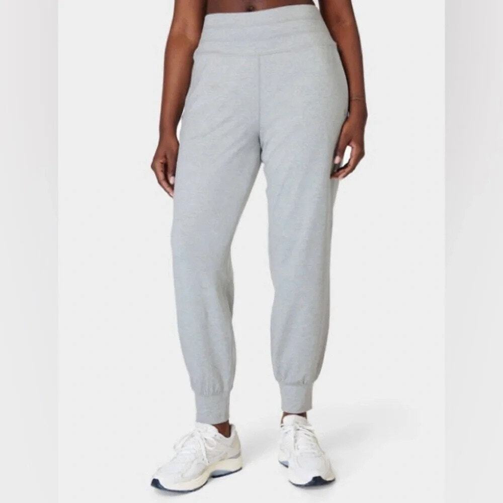 NWT Women's Size XL Sweaty Betty Gaia Yoga Pants Gray Marl Hi-Waisted Jogger